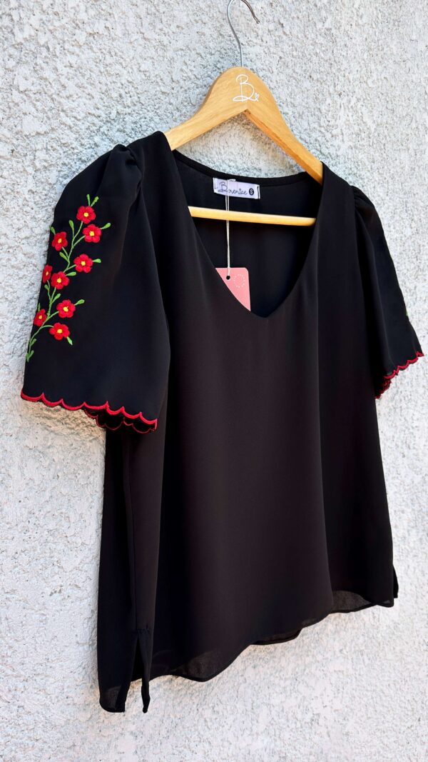 Blusa Florecer Negra