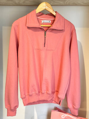 Sudadera Medio Cierre Palo de Rosa