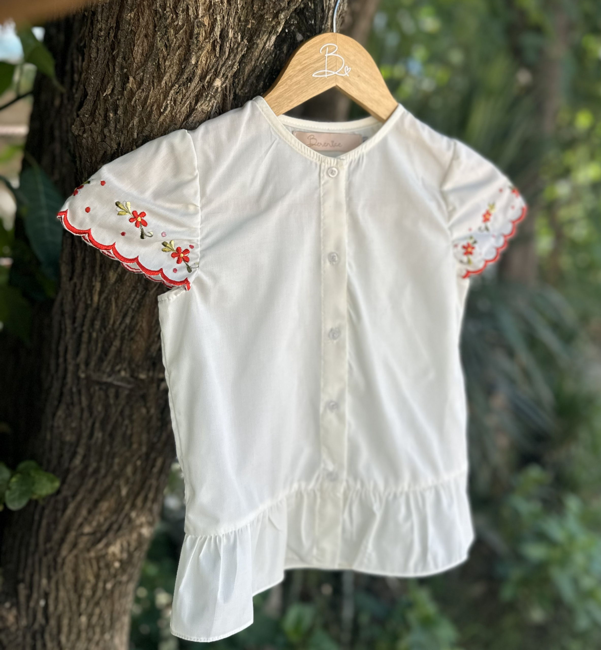CAMISA NIÑA ENSUEÑITO BORDADO ROJO